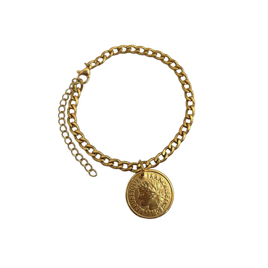 CUBAN MEDAL BRACELET